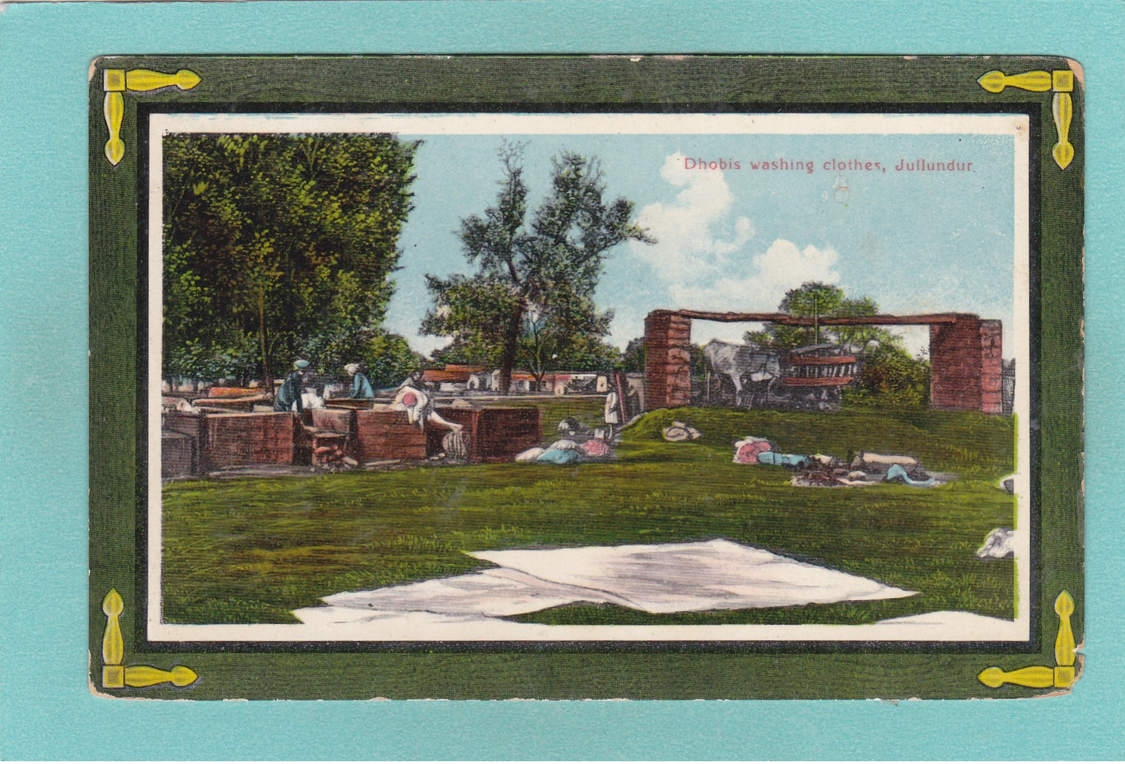 Old Postcard Of Dhobis Washing Clothes,Jalandhar, Punjab, India,R34. - India