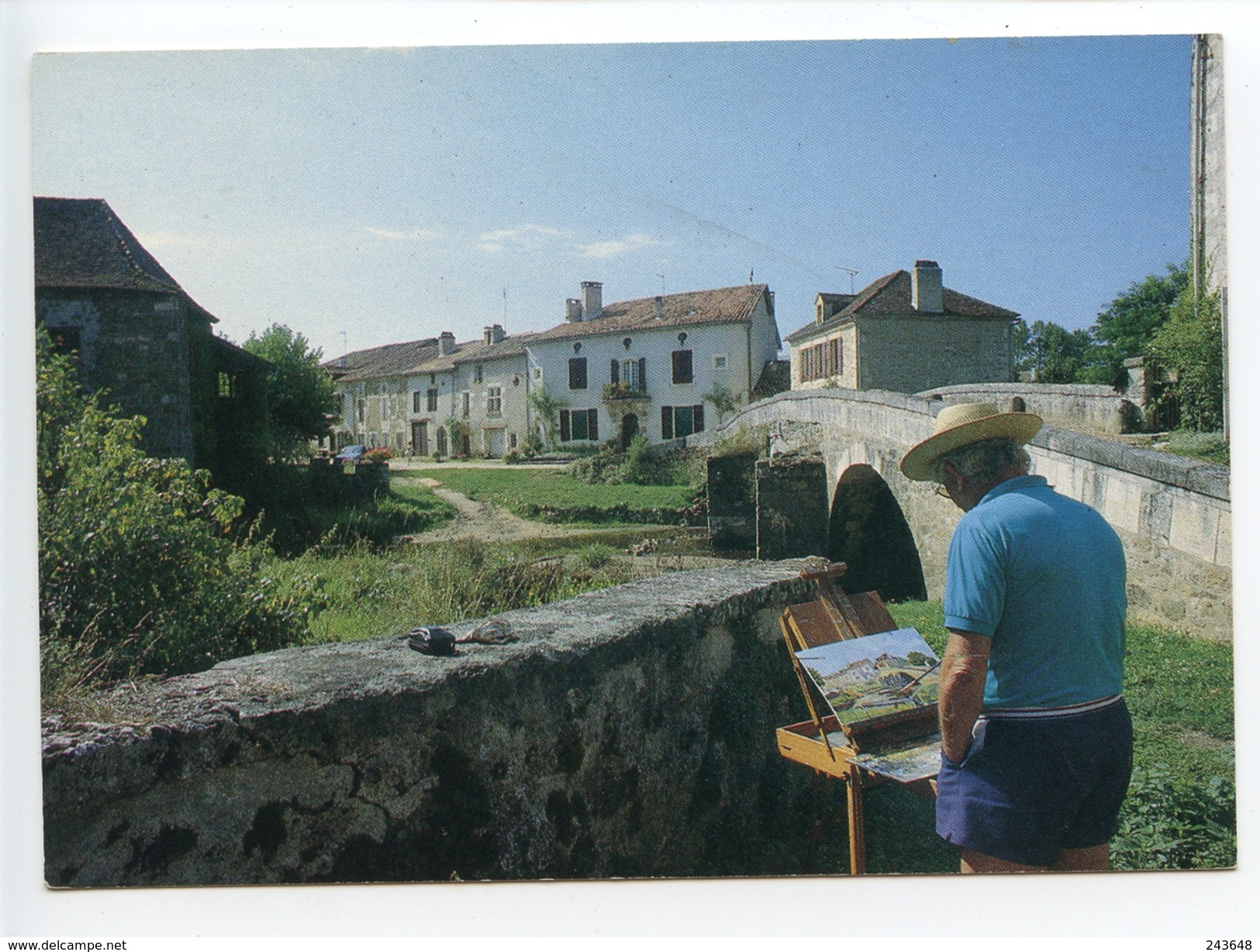 Sain Jean De Côle Peintre Devant Le Vieux Pont - Autres & Non Classés