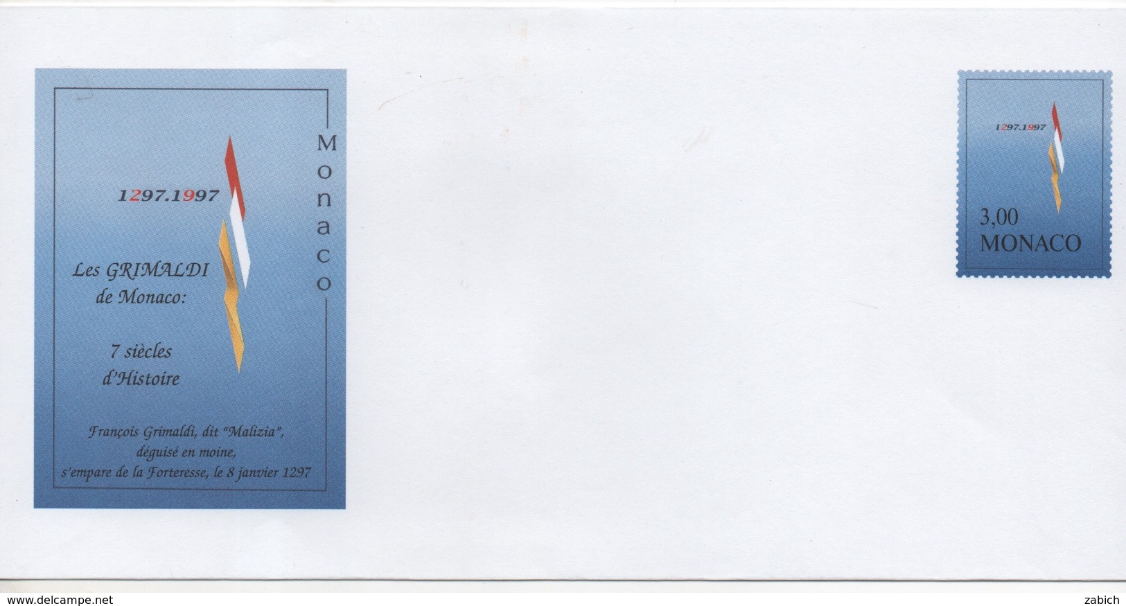 MONACO Entier 700 Ans Des GRIMALDI  1997 - Maximum Cards