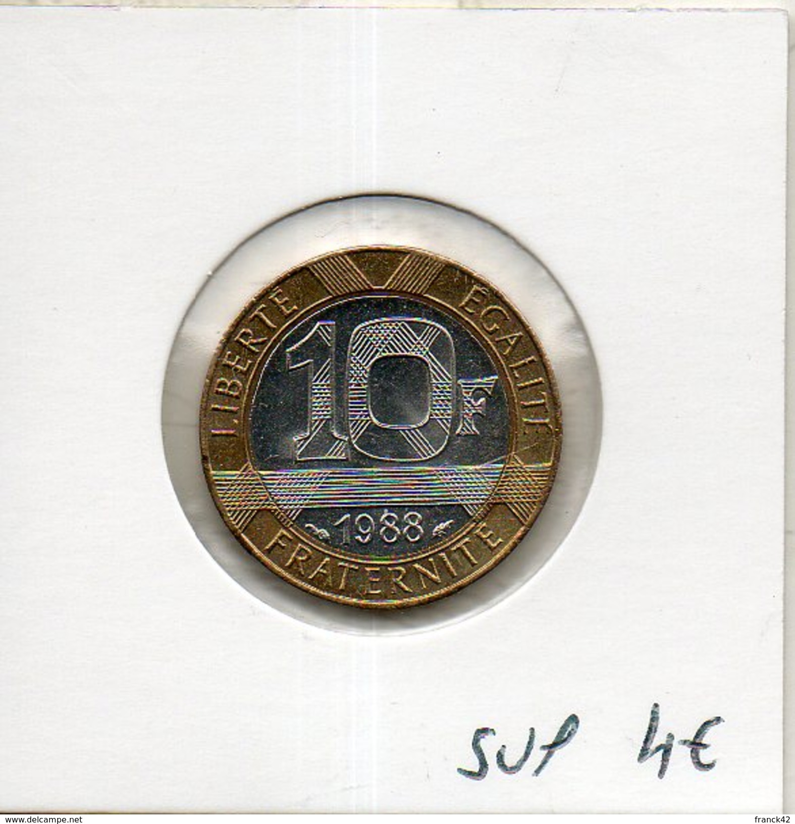 France. 10 Francs. Génie De La Bastille. 1988 - 10 Francs