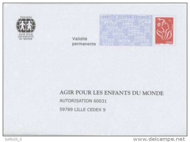 France PAP Réponse Lamouche 05R511 AGIR POUR LES ENFANTS DU MONDE - Prêts-à-poster:Answer/Lamouche