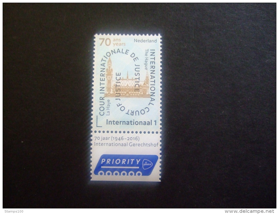 NETHERLANDS   2016  COUR INTERNATIONAL DE JUSTICE      MNH **   (Q47-115) - Unused Stamps