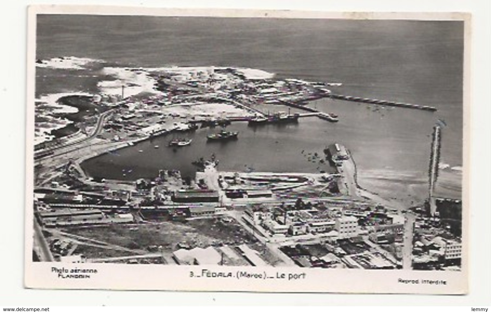 MAROC - FEDALA - FEDHALA - MOHAMMEDIA -  VUE AERIENNE SUR LE PORT - CPSM DENTELÉE - FORMAT CPA - Autres & Non Classés