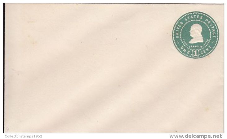 59285- BENJAMIN FRANKLIN, EMBOISED COVER STATIONERY, UNUSED, USA - 1921-40