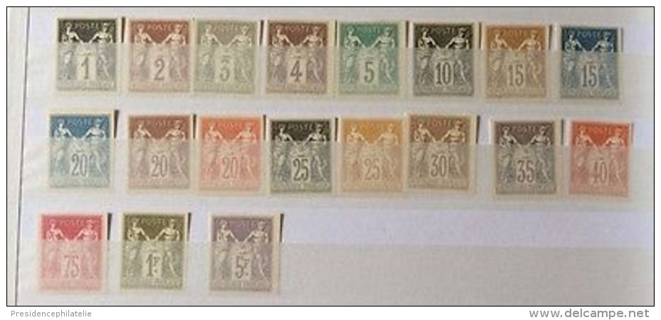 VENTE PRINTEMPS 2#LOT56: FRANCE Collection Complète Timbres Sage Régents Signés - Collections