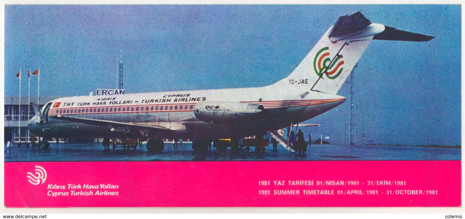 CYPRUS TURQUIE,TURKEI TURKEY CYPRUS TURKISH AIRLINES 1981 SUMMER TIMETABLE - Zeitpläne