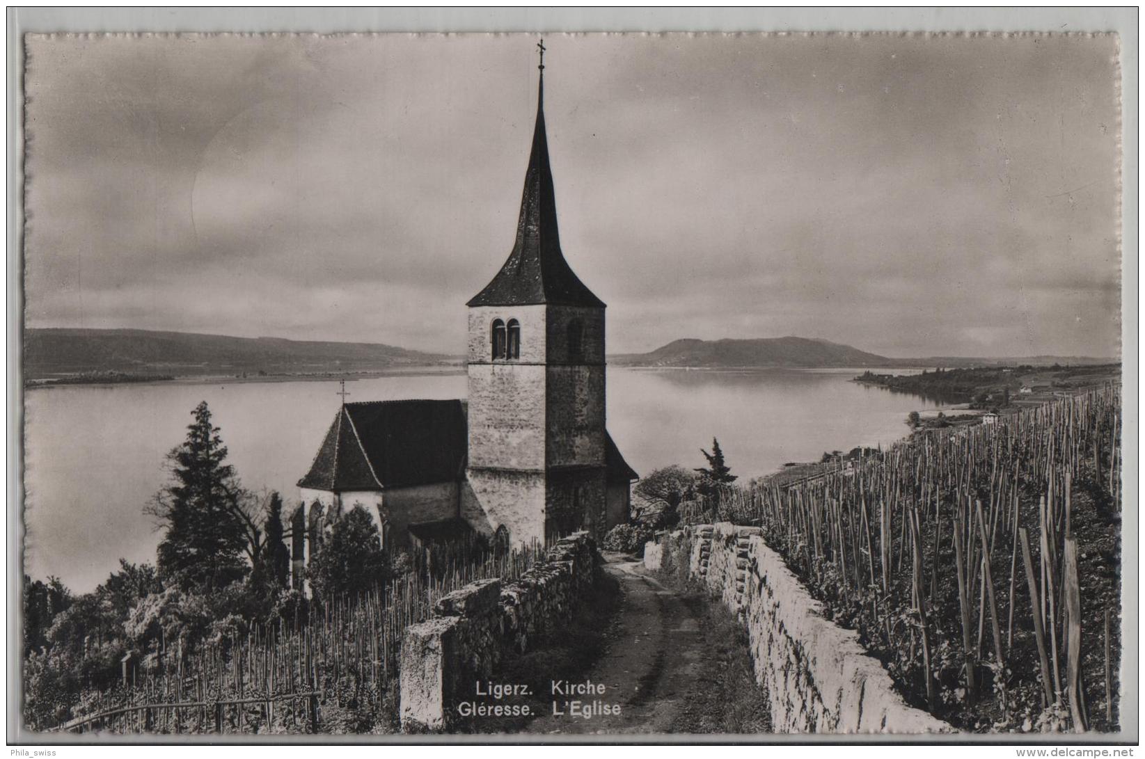 Ligerz Kirche - Gleresse L'Eglise - Stempel: Twann - Photoglob No. 2151 - Gléresse