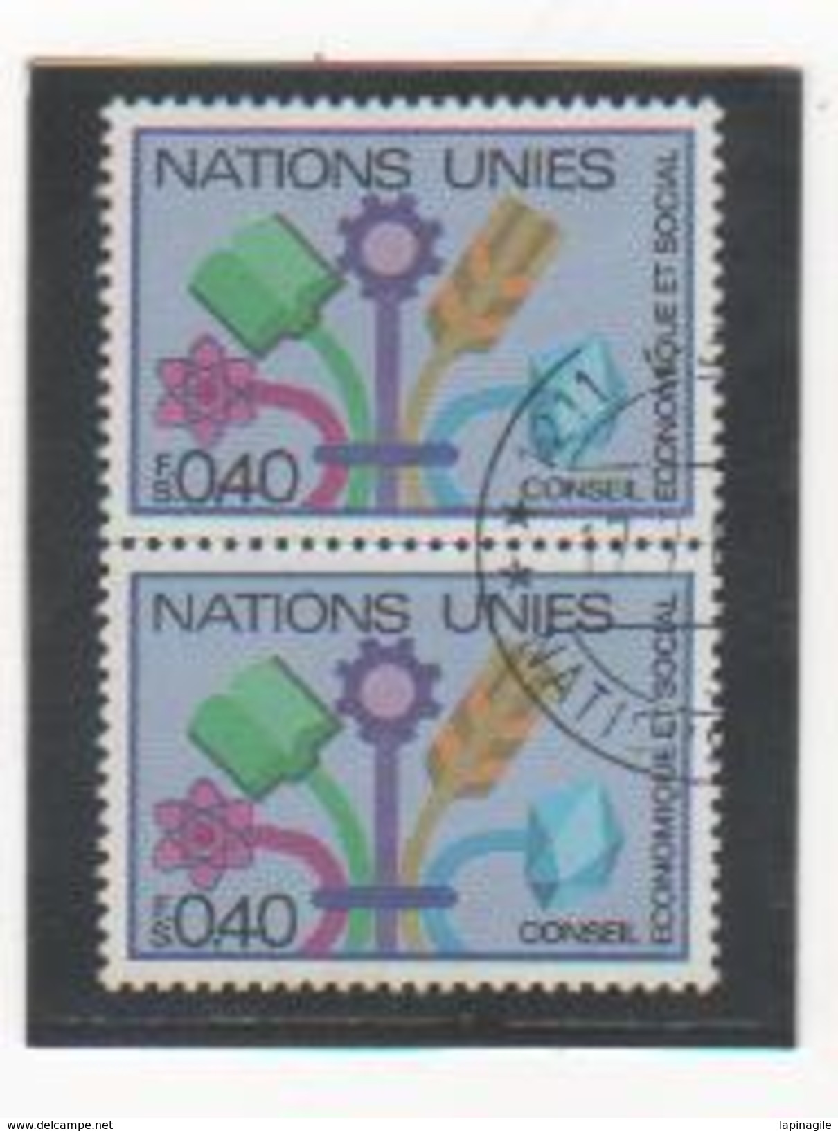 NATIONS UNIES GENEVE 1980 YT N° 94 Oblitéré Paire - Oblitérés