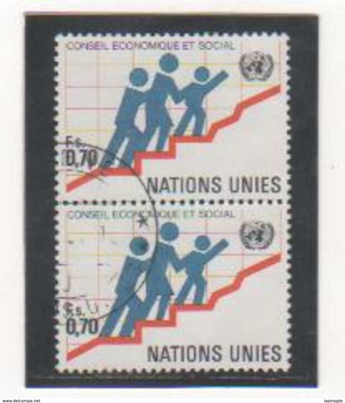 NATIONS UNIES GENEVE 1980 YT N° 95 Oblitéré Paire - Oblitérés