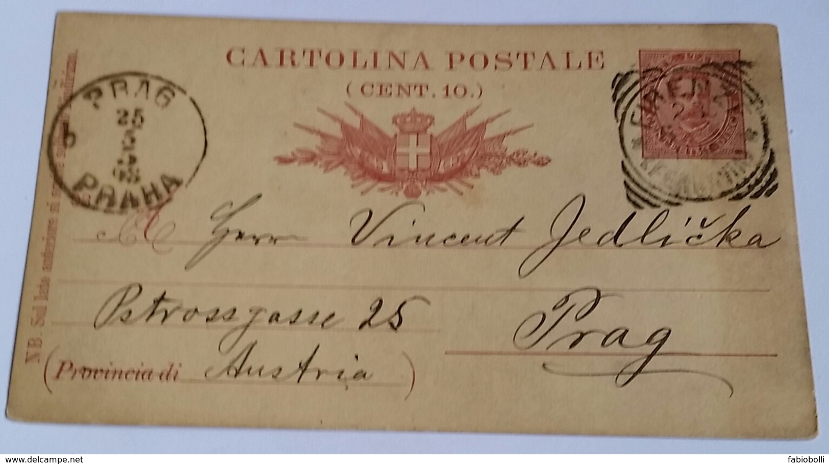 1893 INTERO POSTALE X ESTERO BOEMIA DA FIRENZE A PRAGA (143) - Stamped Stationery