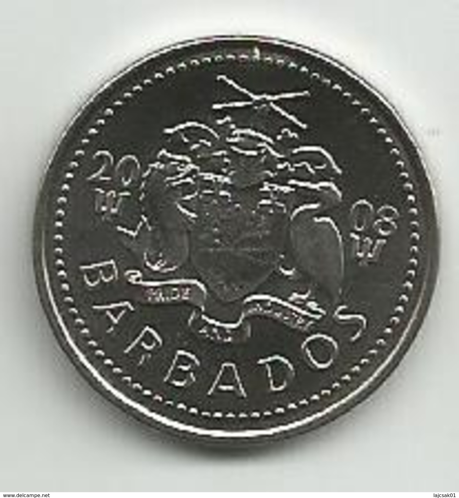 Barbados 25 Cents 2008. UNC KM#13a - Barbados (Barbuda)