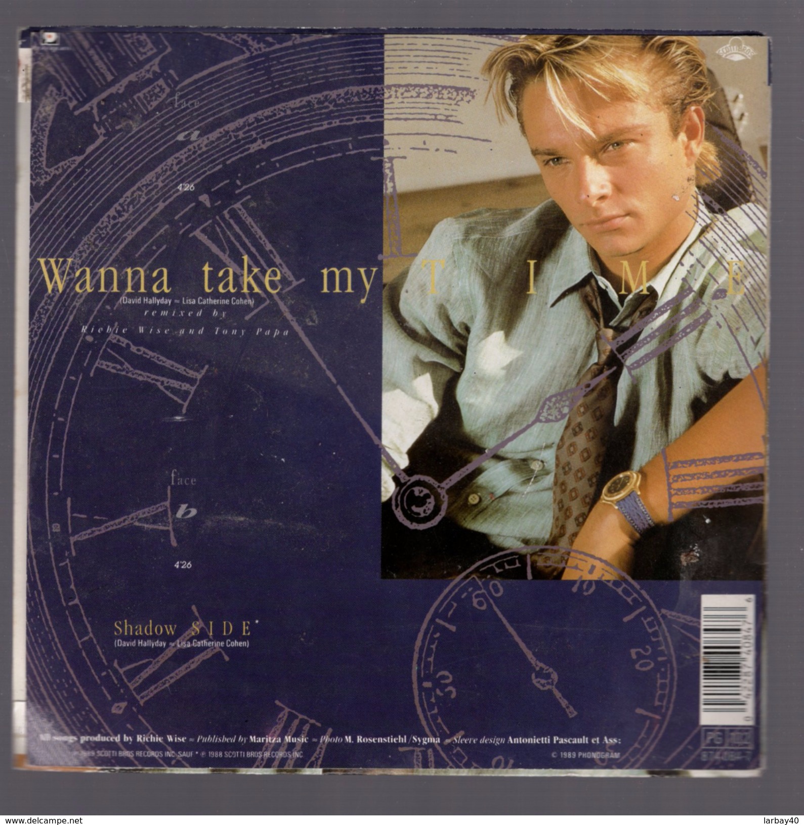 45 Tours - 45 Tours SP - DAVID HALLYDAY - SCOTTIBROS 874084 - " WANNA TAKE MY TIME " - Disco, Pop