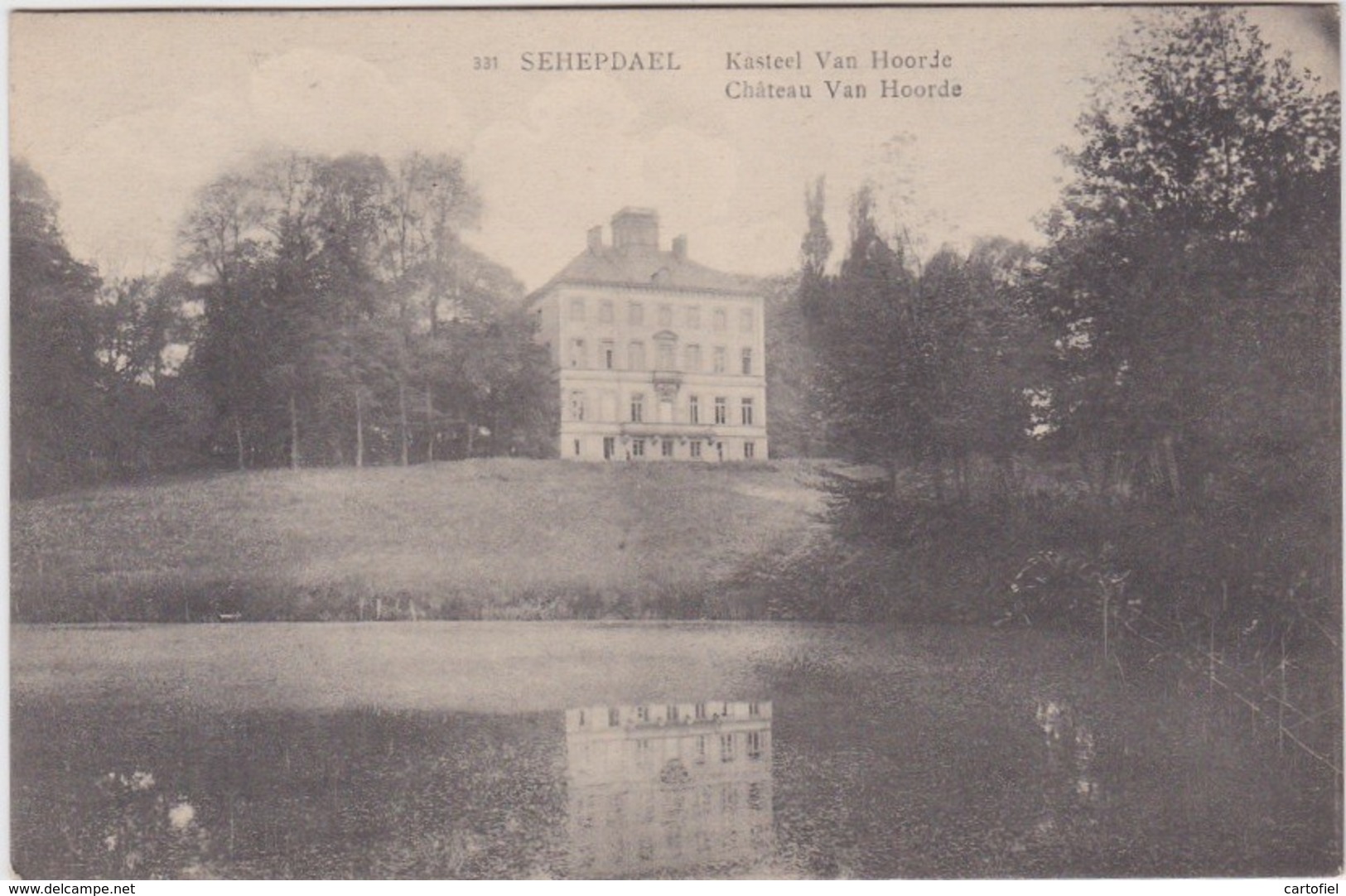 SCHEPDAAL-KASTEEL-CHATEAU-VAN HOORDE-VERZONDEN KAART-1928-ZIE 2 SCANS-RARE ! ! ! - Dilbeek