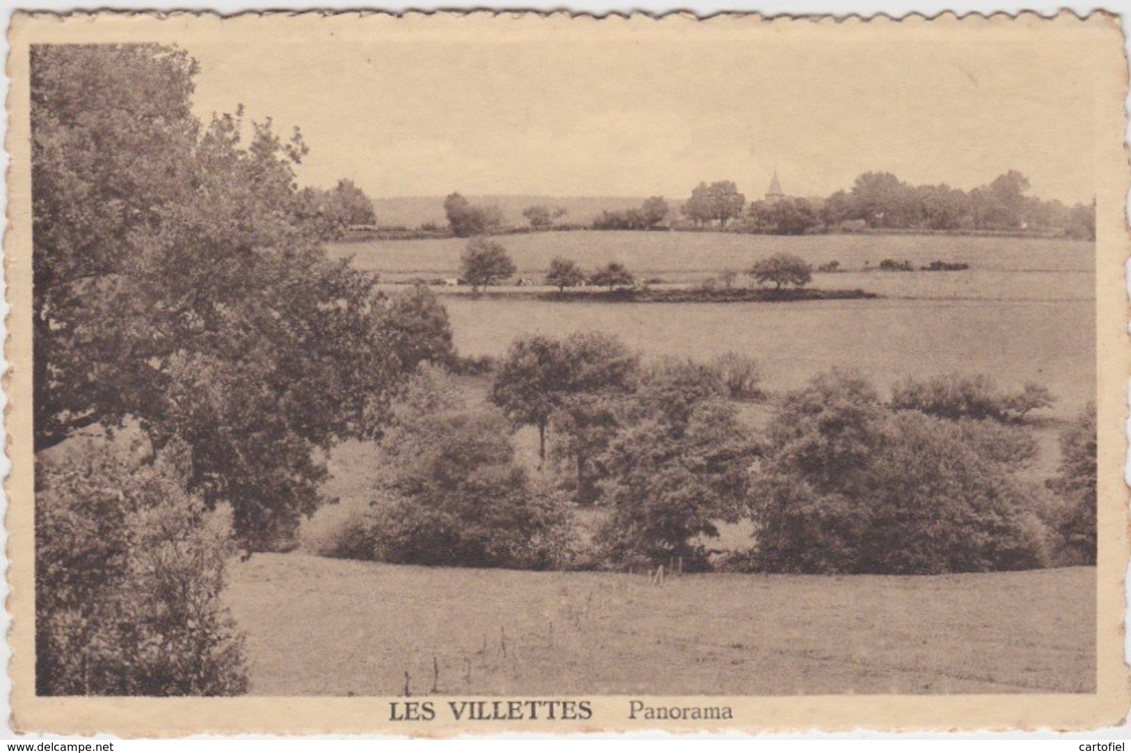 LES VILETTES-PANORAMA-EDITEUR-EMILE ALBERT-CARTE ENVOYE-1948-VOYEZ 2 SCANS-RARE ! ! ! - Lierneux