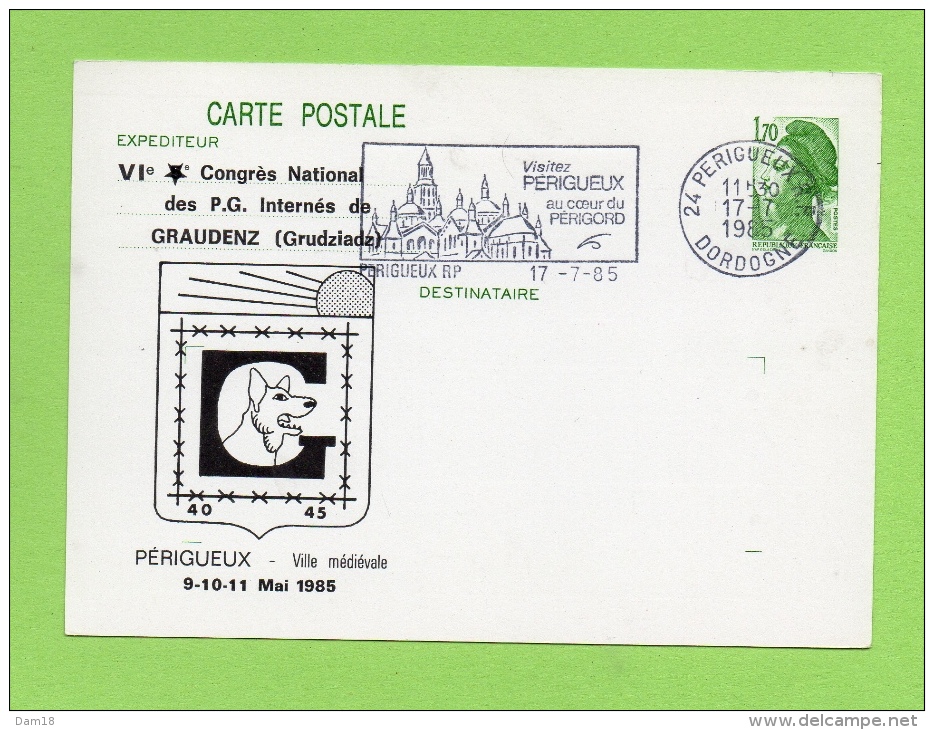 LOT 2 EP AVEC REPIQUAGE 6EME CONGRES DES PRISONNIERS DE GUERRE ET INTERNES DE GRAUDENZ - Overprinter Postcards (before 1995)