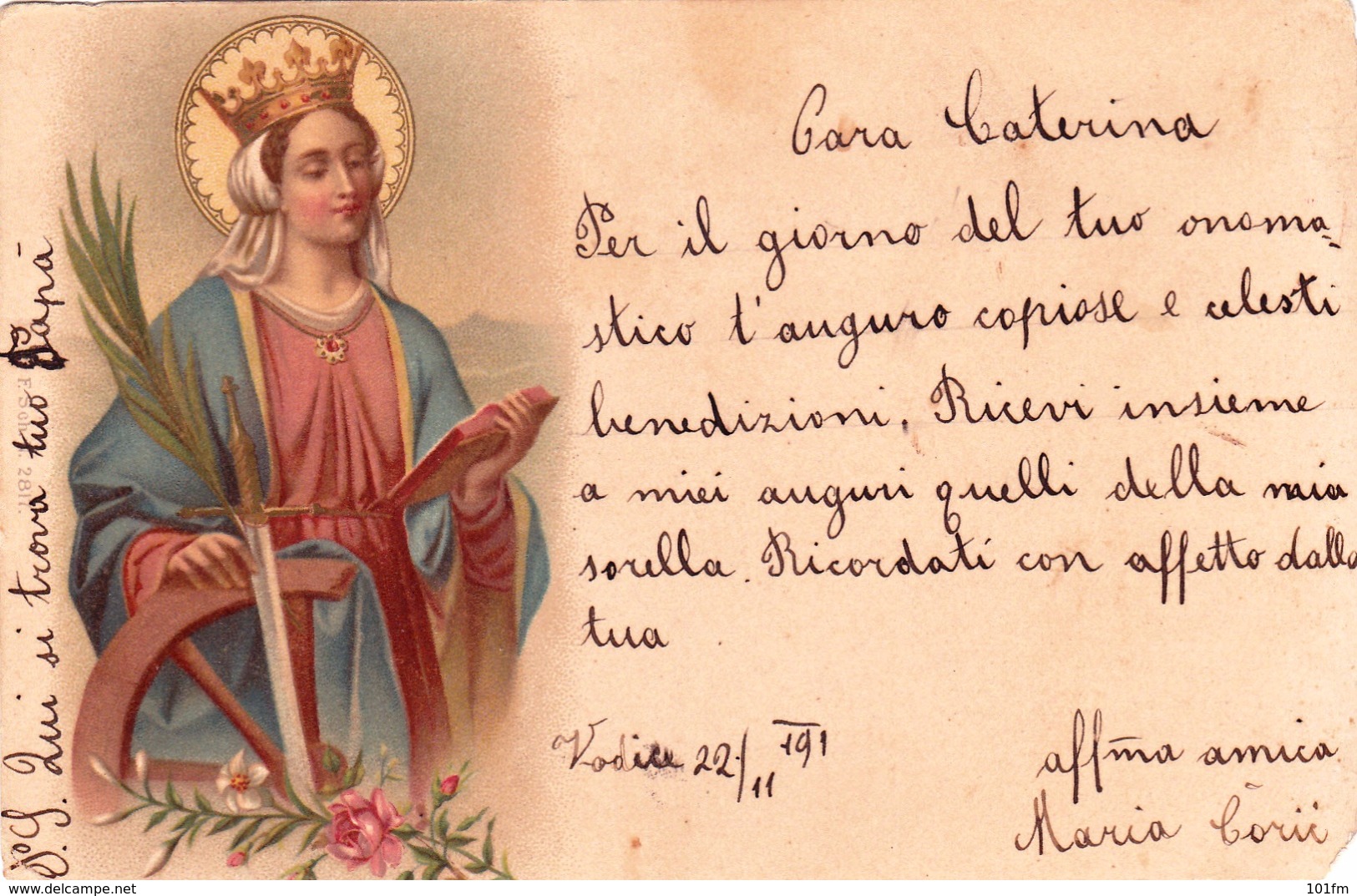 Virgin Mary Old Litho 1901 - Vergine Maria E Madonne