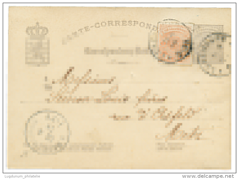 LUXEMBOURG : 1878 P./Stat 5c + 1c(fault) Canc. LUXEMBOURG + Rare Cachet IN METZ EINGEGANGEN To METZ. Vvf. - Other & Unclassified