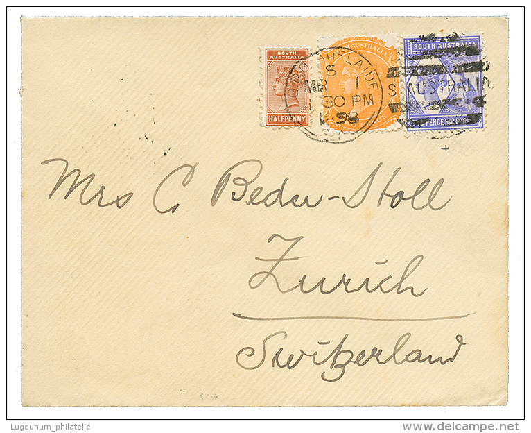 1898 SOUTHERN AUSTRALIA 1/2d+ 2d+ 2d 1/2d Canc. ADELAIDE On Envelope To SWITZERLAND. Superb. - Other & Unclassified