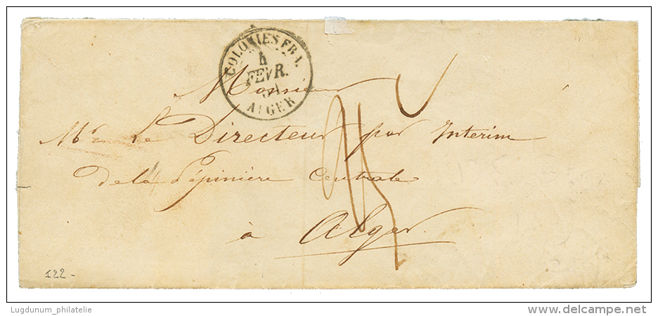 1851 Cachet Rare COLONIE FRA ALGER + Taxe 25c Sur Lettre Pour ALGER. Cote 550&euro;. TTB. - Other & Unclassified