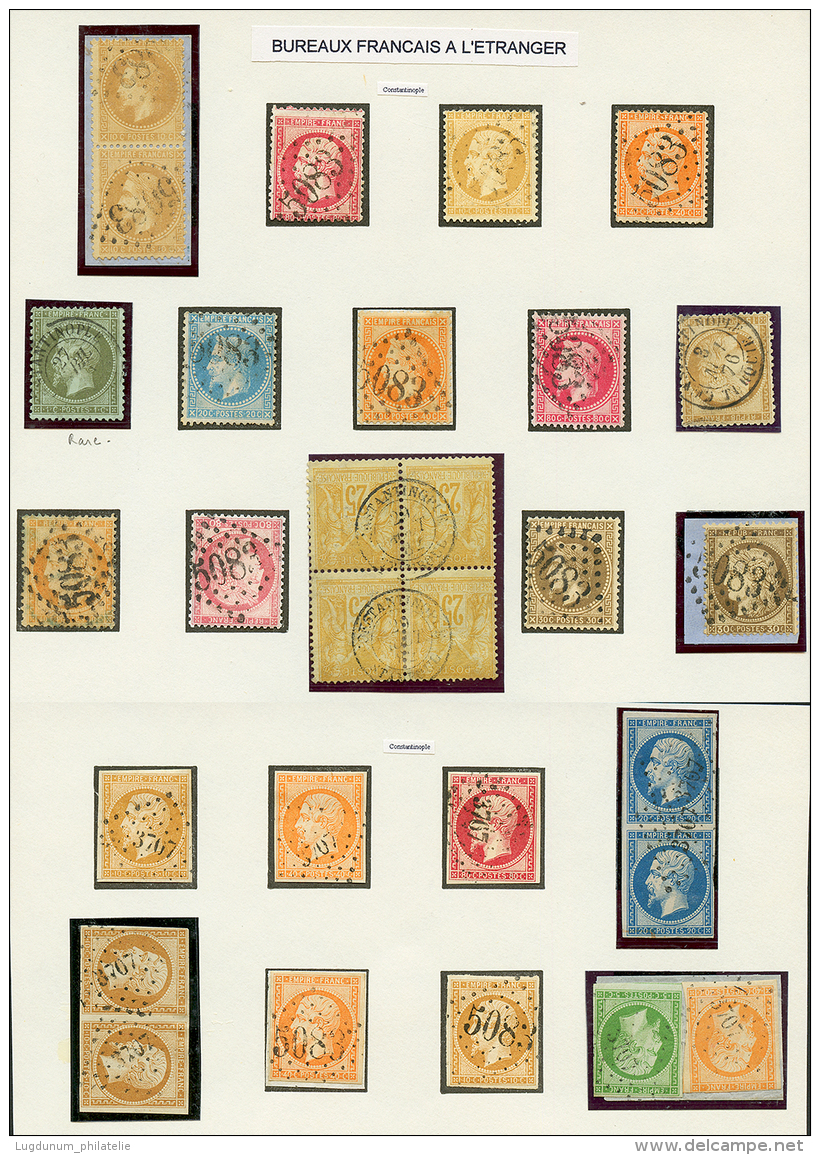 BUREAUX FRANCAIS A L' ETRANGER - Collection De 116 Timbres (dont 80c BORDEAUX) Avec PC Ou GC. Pas De RARETE Mais Nombreu - Other & Unclassified