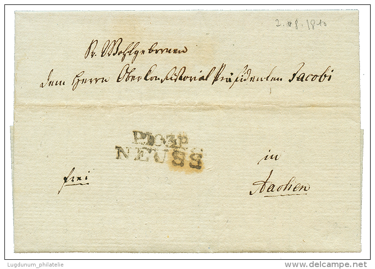 1810 P.103.P NEUSS Sur Lettre Avec Texte Dat&eacute; "NEUSS" Pour AIX. TTB. - Other & Unclassified