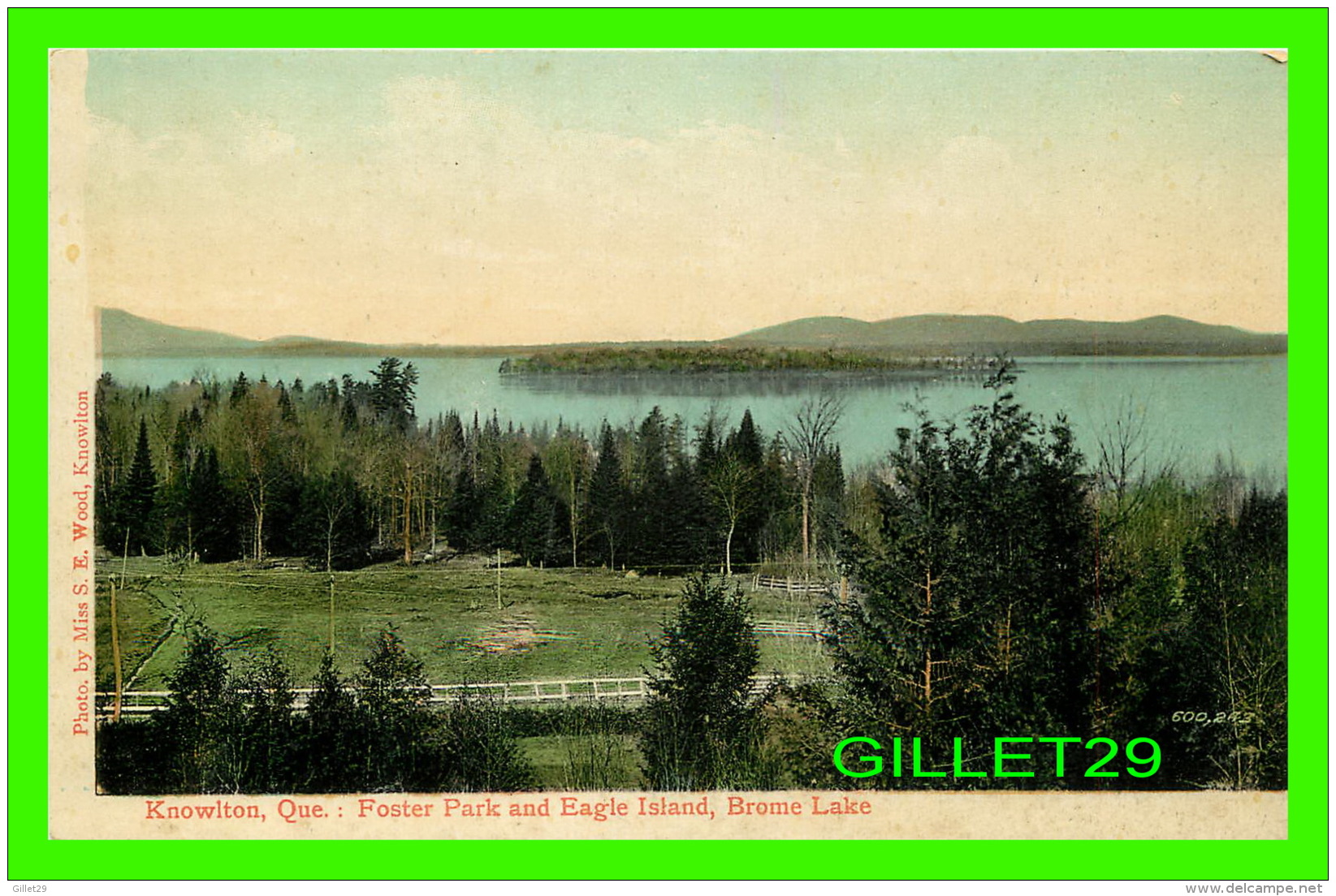 KNOWLTON, QUÉBEC - FOSTER PARK &amp; EAGLE ISLAND, BROME LAKE - PHOTO BY MISS S. E. WOOD - - Other & Unclassified