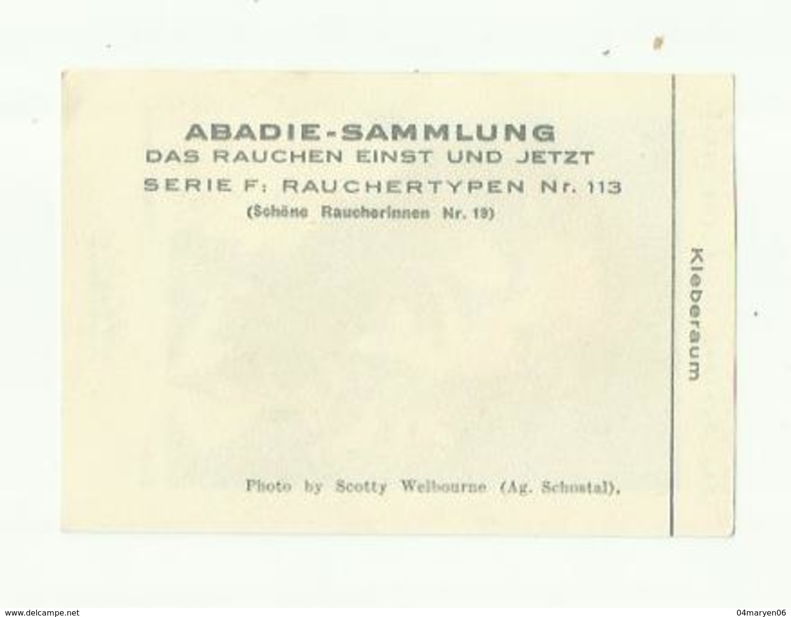 1 X  CHROMO = "Glenda  FARRELL     "-+++ABADIE-Sammlung+++  F/113- Rauchertypen - Photos