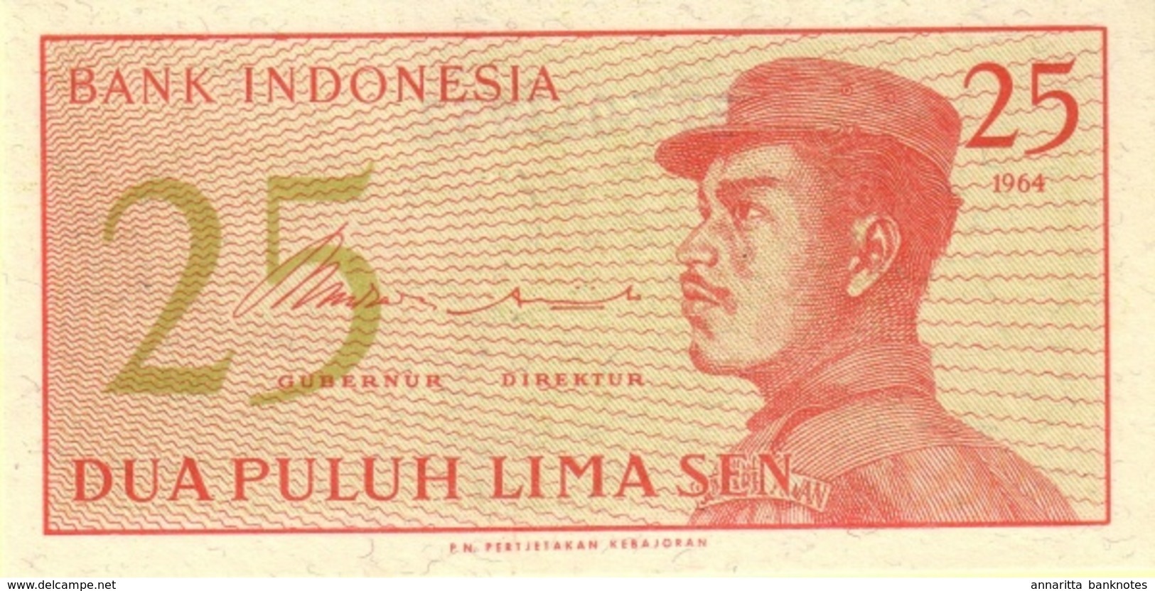 INDONESIA 25 SEN 1964 P-93 UNC  [ID546a] - Indonesia