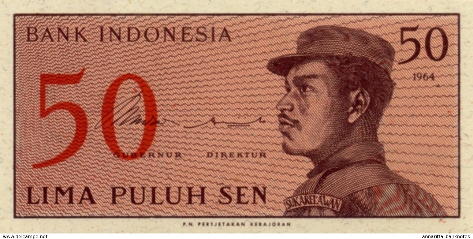 INDONESIA 50 SEN 1964 P-94 UNC  [ID547a] - Indonesia