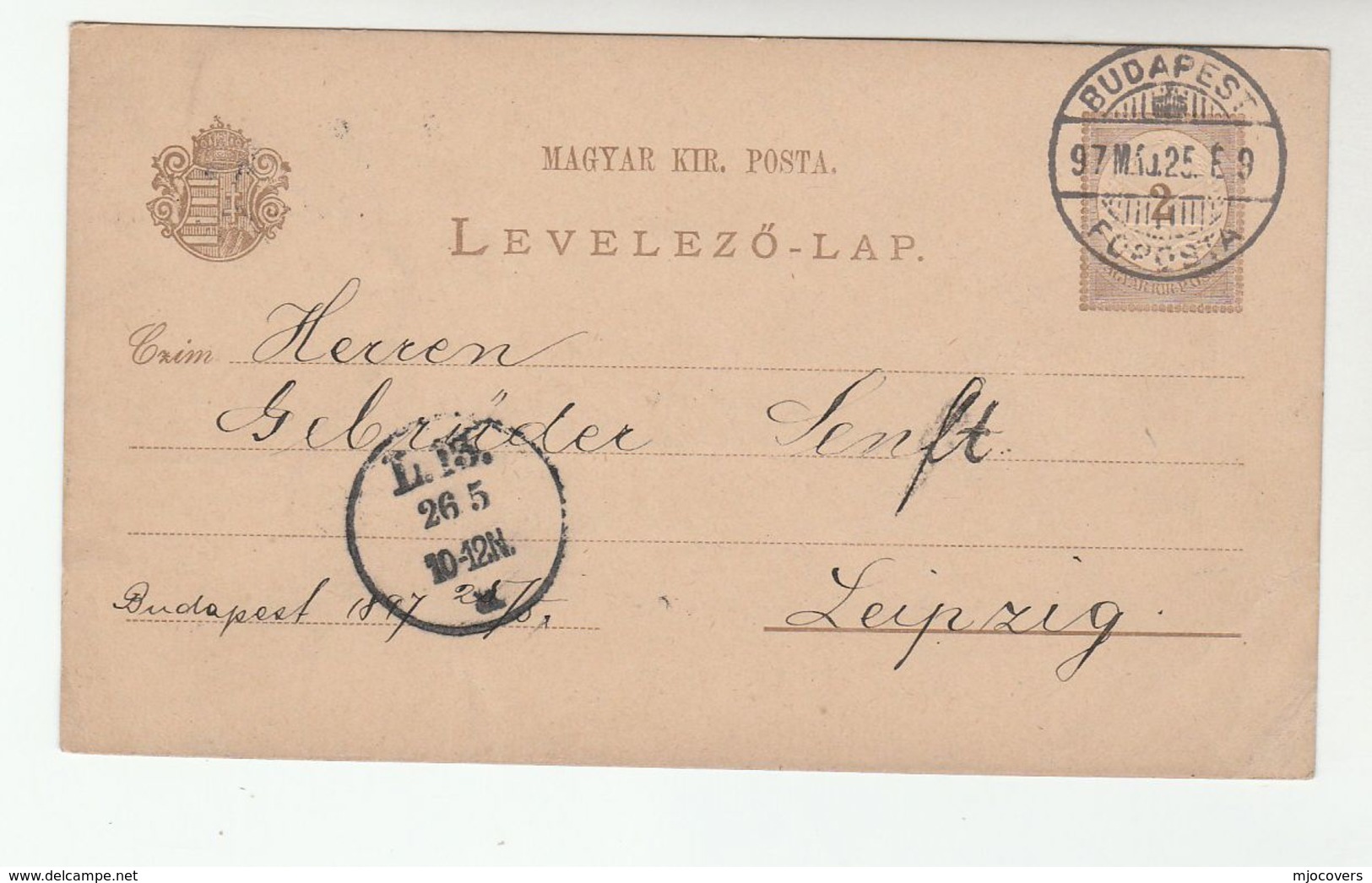 1897  Budapest HUNGARY Postal STATIONERY CARD To LEIPZIG  Germany Cover Stamps - Covers & Documents