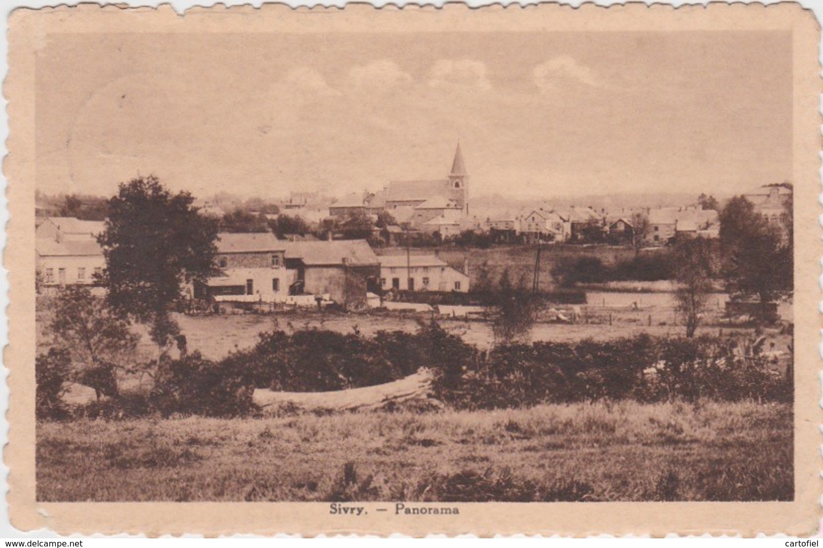 SIVRY-PANORAMA-EDIT.R.PHILIPPE-CARTE ENVOYEE-1936-VOYEZ 2 SCANS-TOP ! - Sivry-Rance