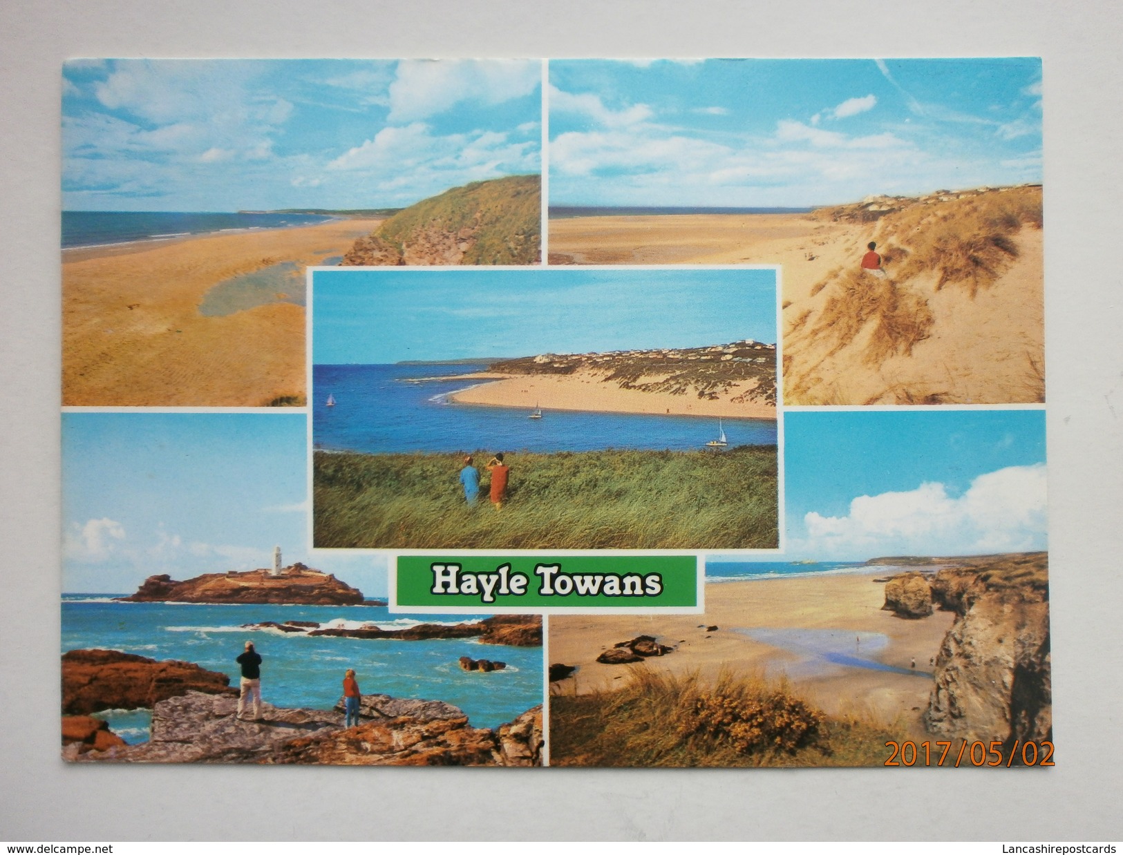 Postcard Hayle Towans Estuary From Lelant Godrevy Lighthouse By Murray King PU St Ives 1990 My Ref B21255 - St.Ives