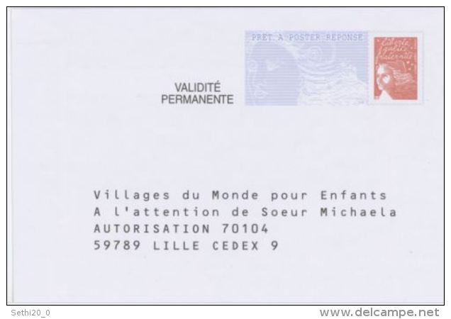 France PAP Réponse Luquet RF 0205117  Villages Du Monde Pour Enfants - Prêts-à-poster: Réponse /Luquet