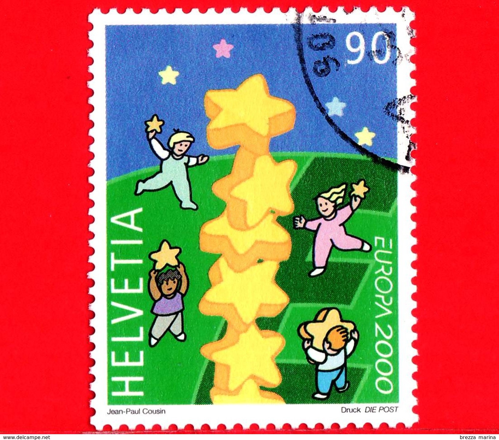 SVIZZERA - Usato - 2000 - Europa - Stelle E Bambini Che Costruiscono L'Europa - 90 C - Usati