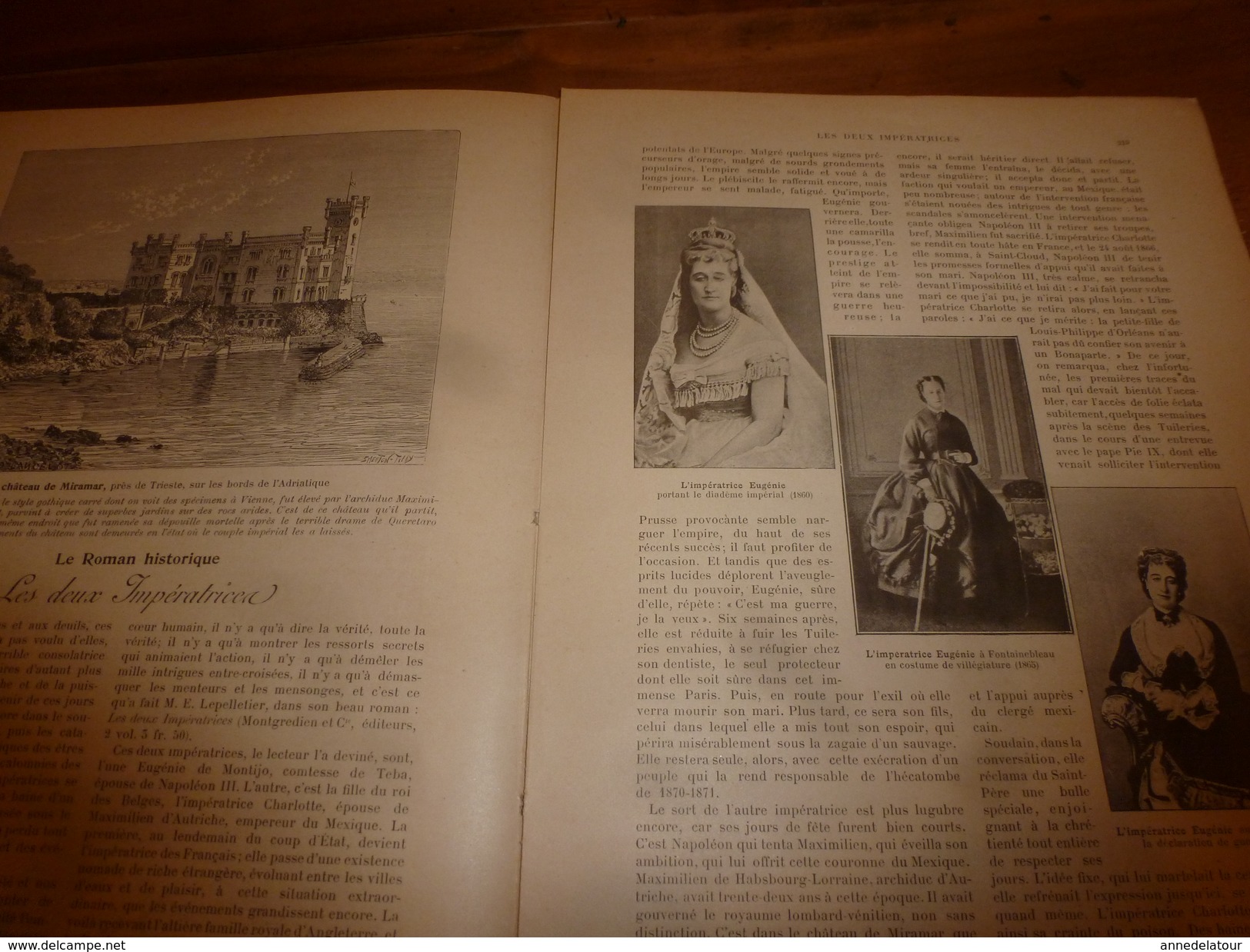 1901:Les faïences françaises;Pays de Cocagne;Château Miramar;Vendanges en Espagne et en France;La Rochelle;Habits 18e s