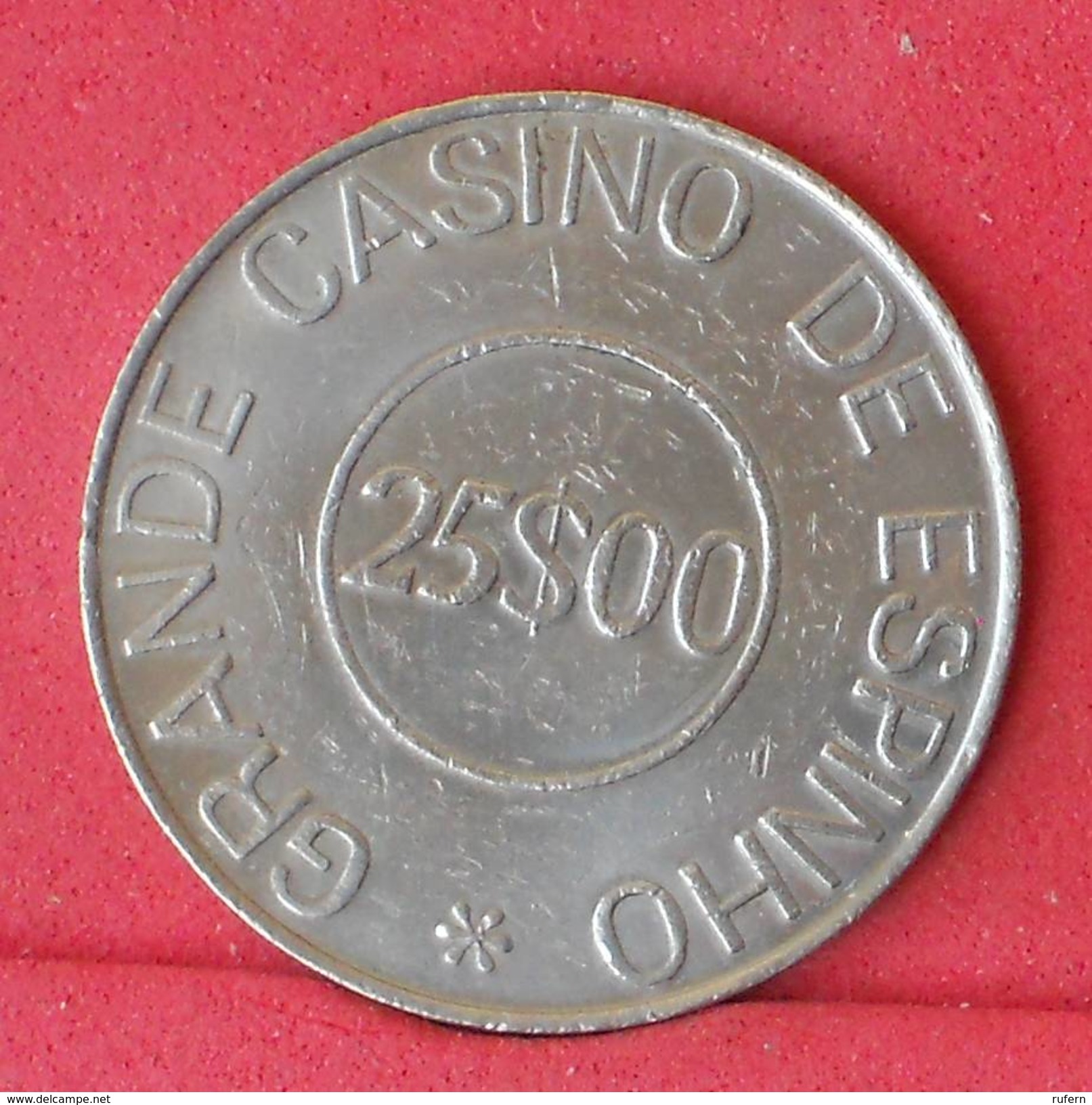 PORTUGAL 25 ESCUDOS  - CASINO DE ESPINHO     - (Nº18246) - Casino