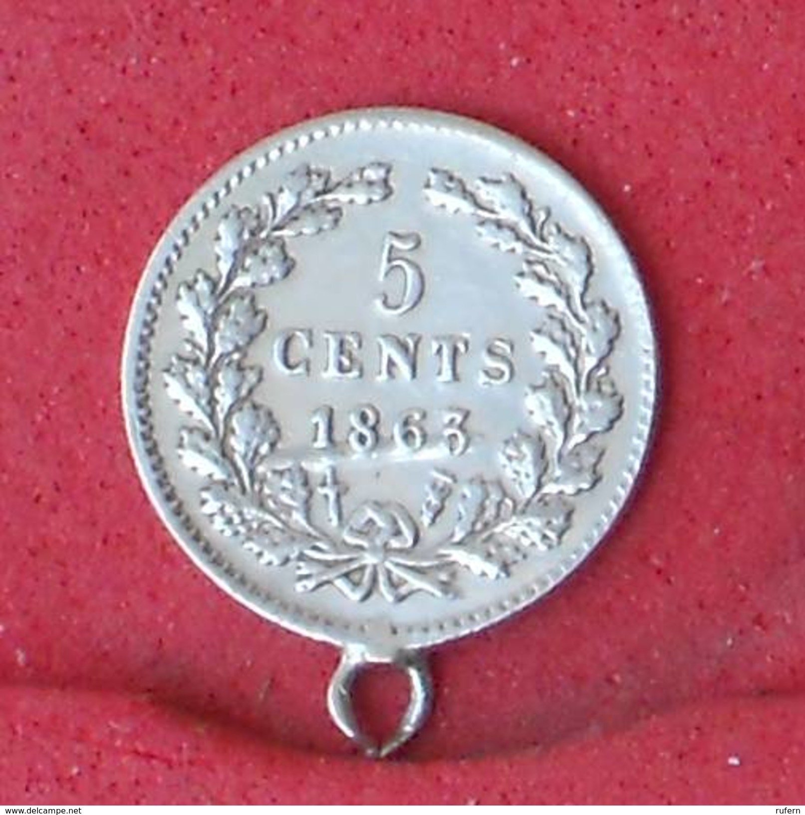 NETHERLANDS 5 CENTS 1863 - 0,69 GRS 0,640 SILVER   KM# 91 - (Nº18256) - 1849-1890 : Willem III