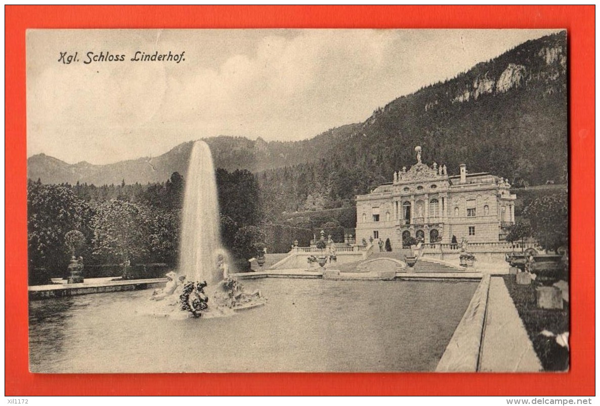 D1371  Xgl. Schloss Linderhof  Graswangtal Neben Oberammergau. Gelaufen In 1910 Nach Schweiz. - Oberammergau