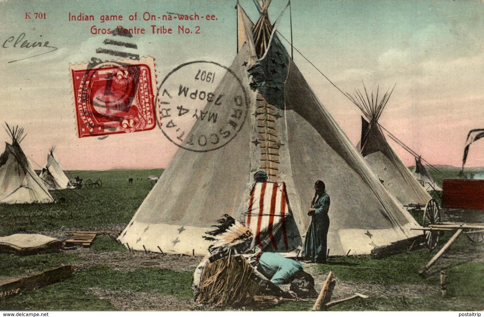 1907  INDIAN GAME OF ON NA WACH EE GROS VENTRE TRIBE - Indios De América Del Norte