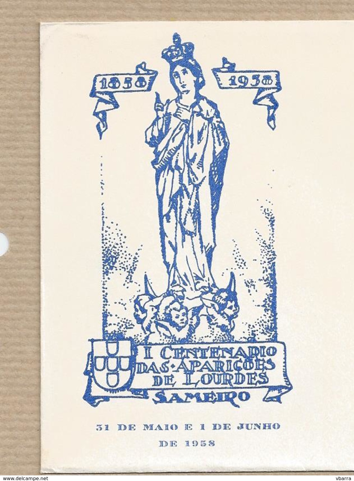 Portugal FDC First Day Cover Sobrescrito 1º Dia Centenary Of The Apparitions Of Lourdes. N S. Sameiro Portugal May 1968 - FDC
