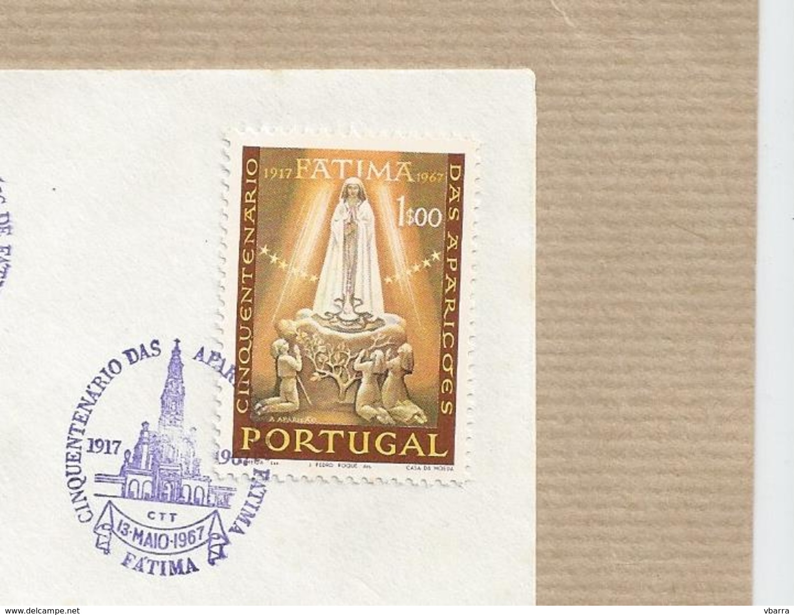 Portugal FDC First Day Cover Sobrescrito 1º Dia 50th Anniversary Appearances Fatima Portugal May 13, 1967 - FDC