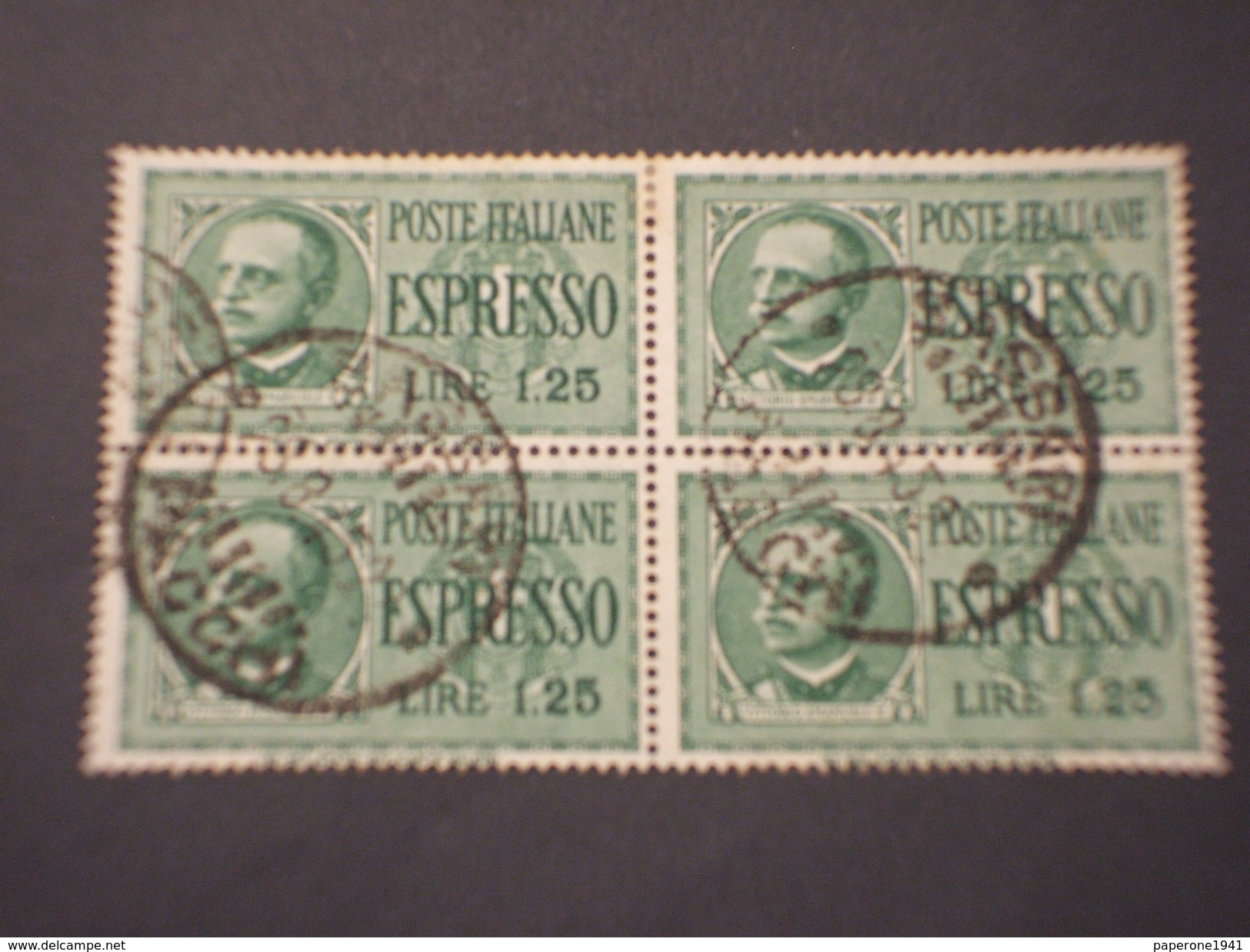 ITALIA REGNO - ESPRESSI 1932/3 RE L. 1,25, In Quartina(block Of Four) - TIMBRATO/USED - Correo Urgente