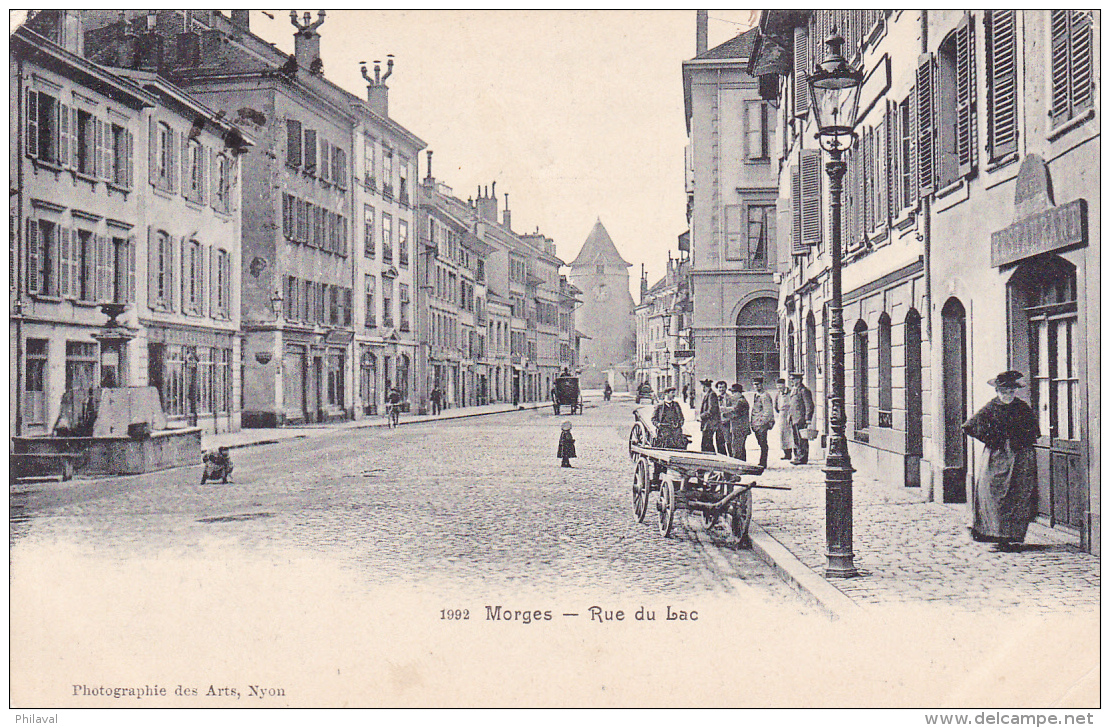 MORGES : Rue Du Lac - Carte Animée Oblitérée Le 19.VII.1904 - Morges