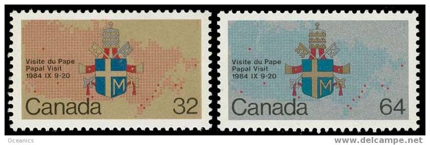 Canada (Scott No.1030-31 - Visite Papale / Papal Visit) [**] - Neufs