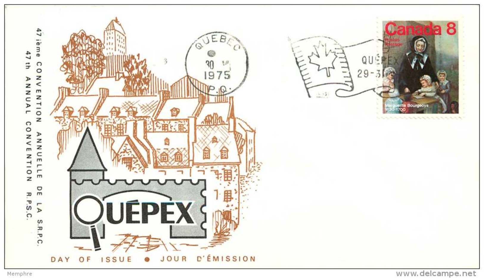 1975  Marguerite Bourgeoys  Sc 660  FDC  QUEPEX  Cachet - 1971-1980