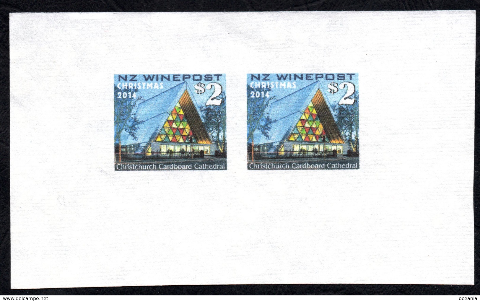 New Zealand Wine Post Christchurch Paper Cathedral Issue On Imperf Handmade Paper. - Other & Unclassified