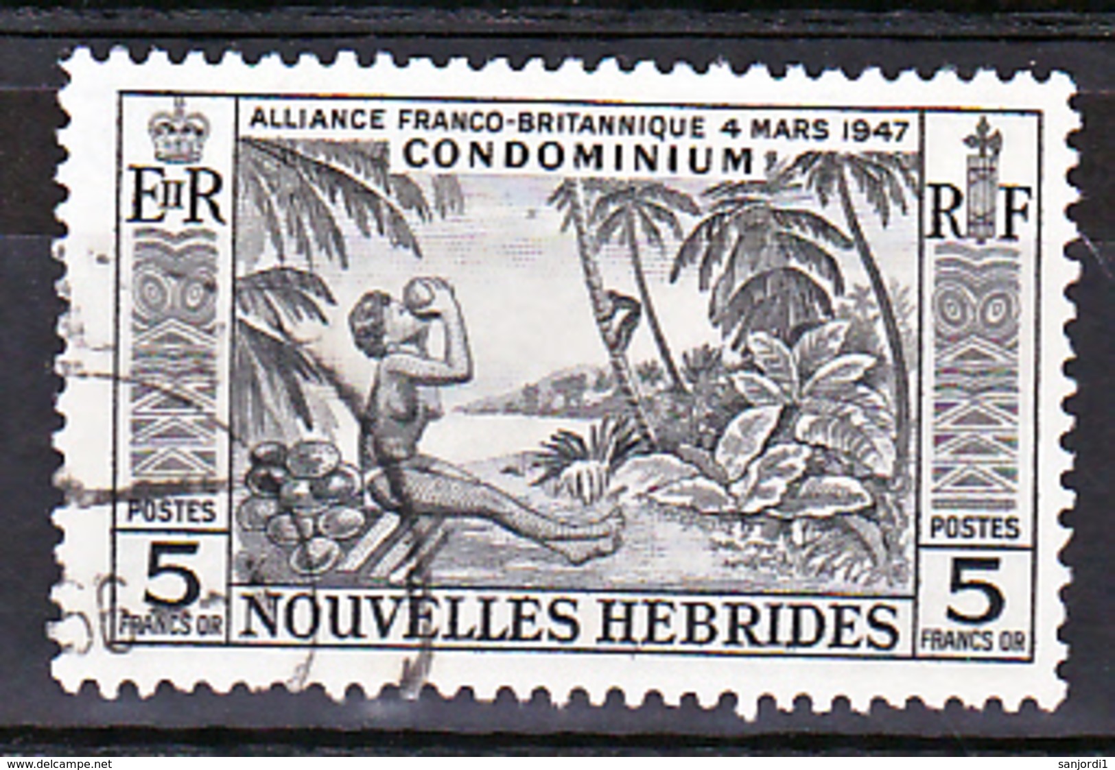 Nouvelles Hébrides 185 La Noix De Coco Oblitéré Used Cote 42 - Gebraucht