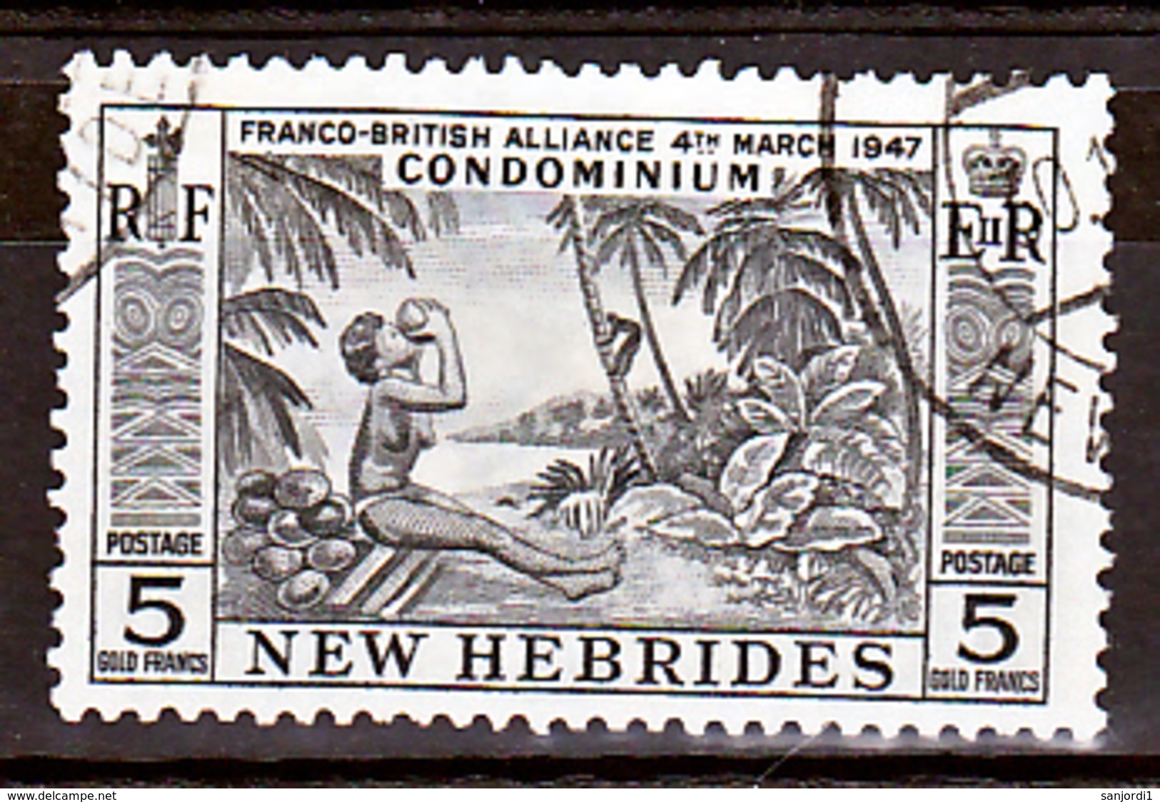 Nouvelles Hébrides 196 La Noix De Coco Oblitéré Used Cote 31 - Gebruikt