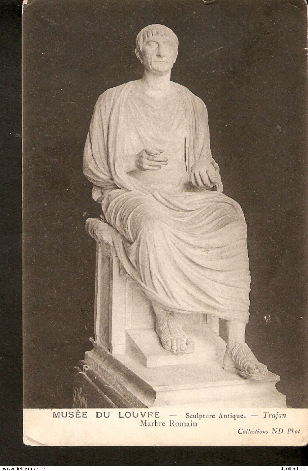 Pk1. France Musee Du Louvre Sculpture Antique TRAJAN Marbe Romain - Collection ND Phot Unposted Postcard - Sculptures