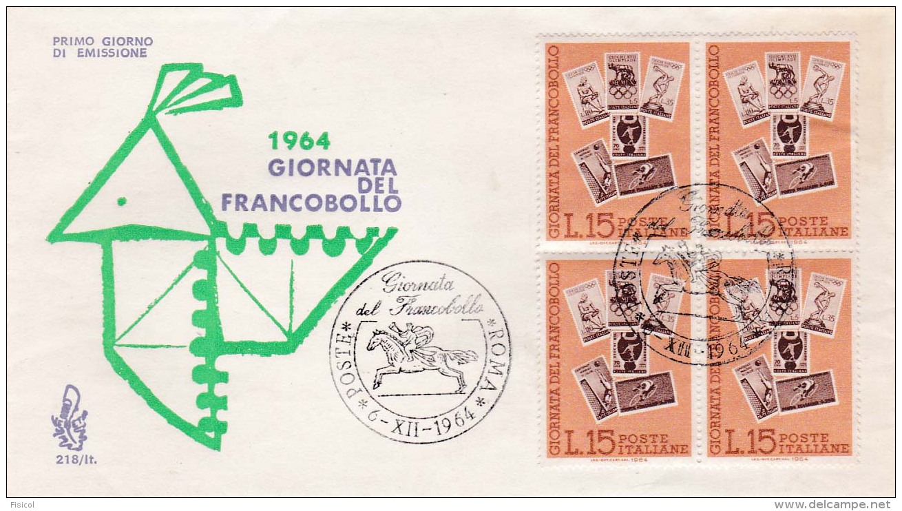 1964 ITALIA - 12 GIORNATA DEL FRANCOBOLLO - FDC VENETIA - FDC